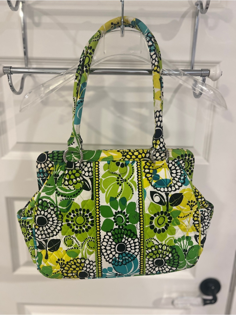 Vera Bradley Green, Yellow and Teal Quilted Floral Tote